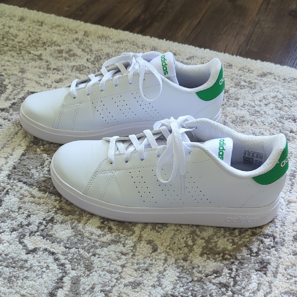 Adidas Classic White and Green Shoes